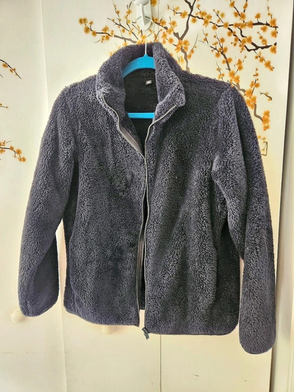 Uniqlo Fluffy Yarn Fleece Full-Zip Jacket Black Medium